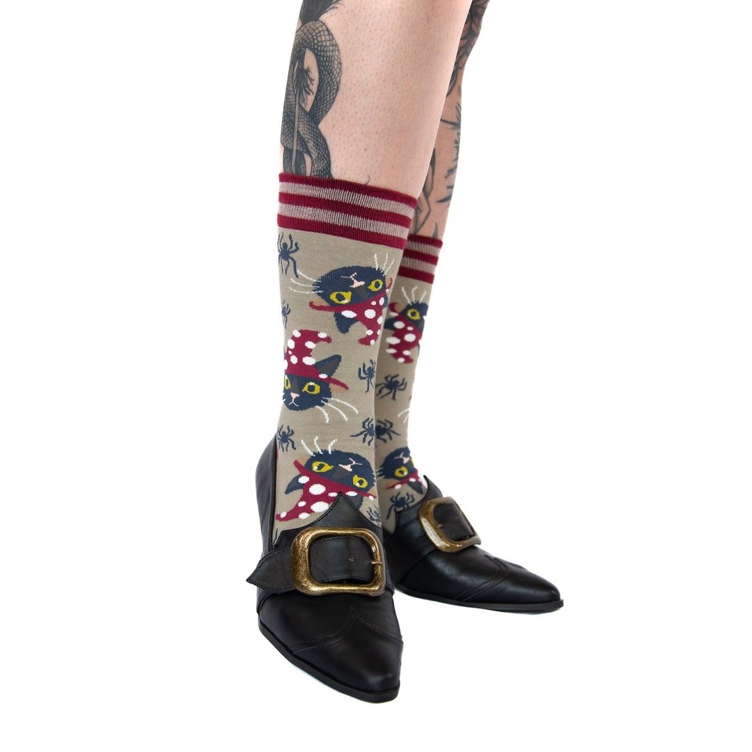 Witchy Whiskers Crew Socks