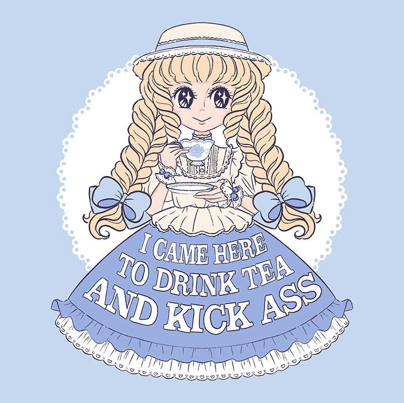 Baby Blue %22Drink Tea & Kick Ass%22 (Country) t-shirt preview copy