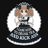 Black(B) %22Drink Tea & Kick Ass%22 (Oldschool) organic cotton t-shirt preview copy