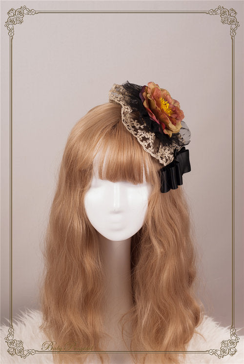 Rose Battle Silk Ribbon and Rose Headpiece