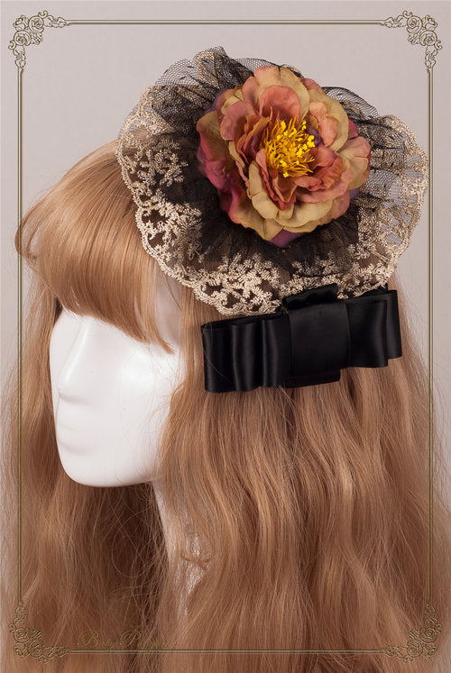 Rose Battle Silk Ribbon and Rose Headpiece