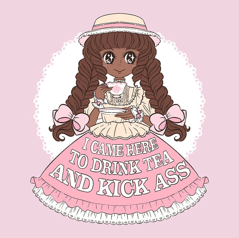 Baby Pink %22Drink Tea & Kick Ass%22 (Country) sweatshirt preview copy