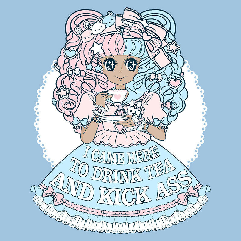 Baby Blue %22Drink Tea & Kick Ass%22 (OTT) sweatshirt preview copy