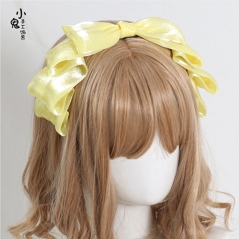 Instant Shipping!! Pearlescent Pleated Headbow