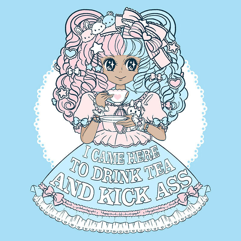 Sky Blue %22Drink Tea & Kick Ass%22 (OTT) t-shirt preview copy