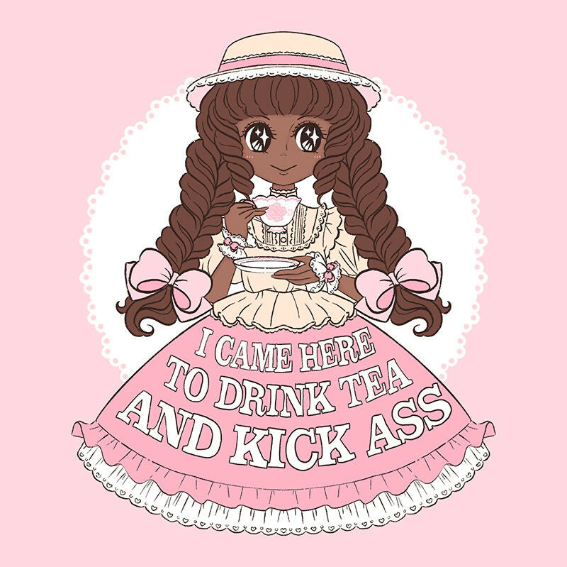 US Baby Pink %22Drink Tea & Kick Ass%22 (Country) t-shirt preview copy