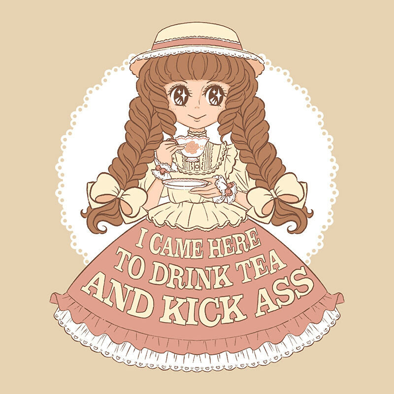 Beige %22Drink Tea & Kick Ass%22 (Country) sweatshirt preview copy