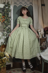 Seasons Flower Onepiece Dress in Light Green (2 Sizes) - Lolita Collective