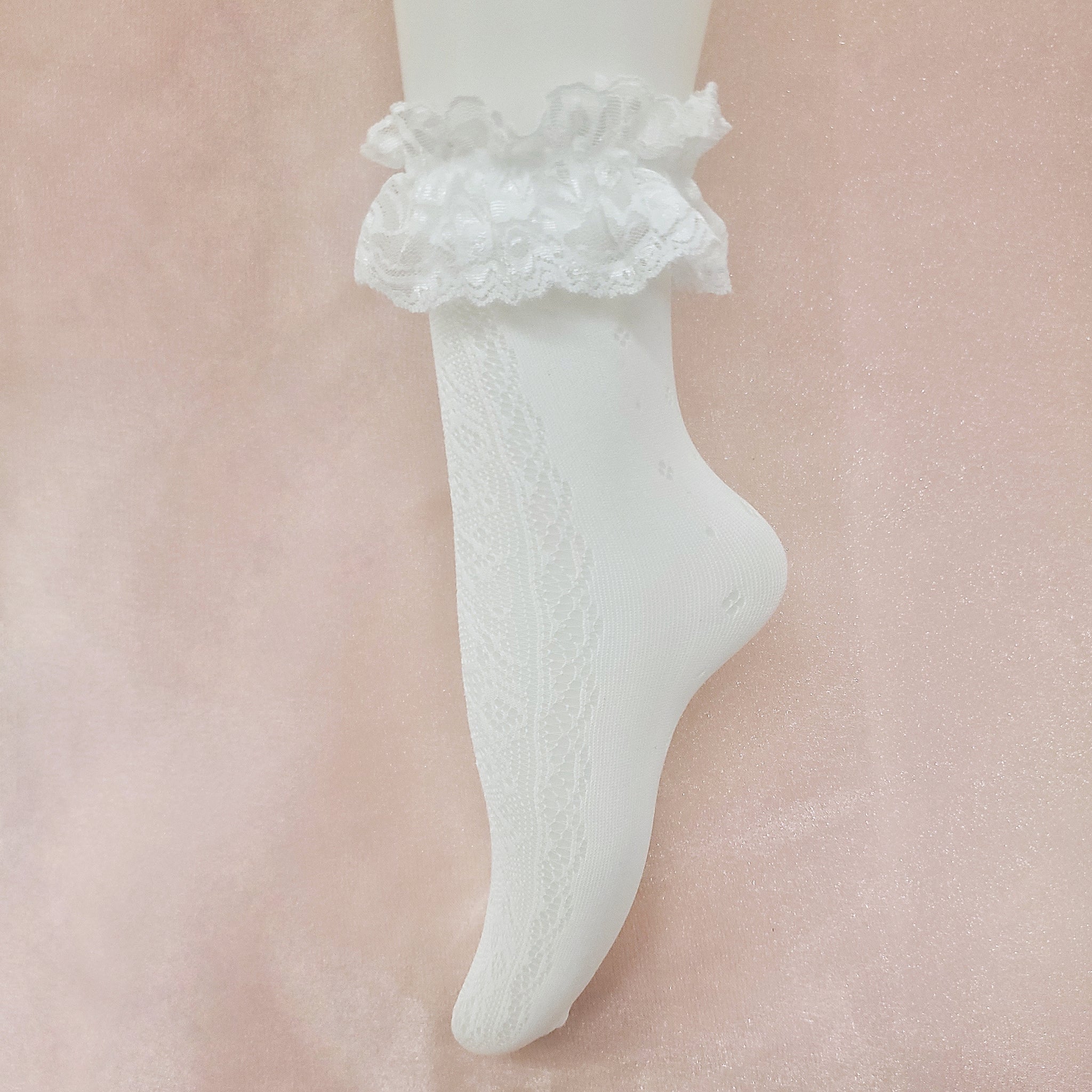 Instant Shipping! Simple Lace Crew Socks