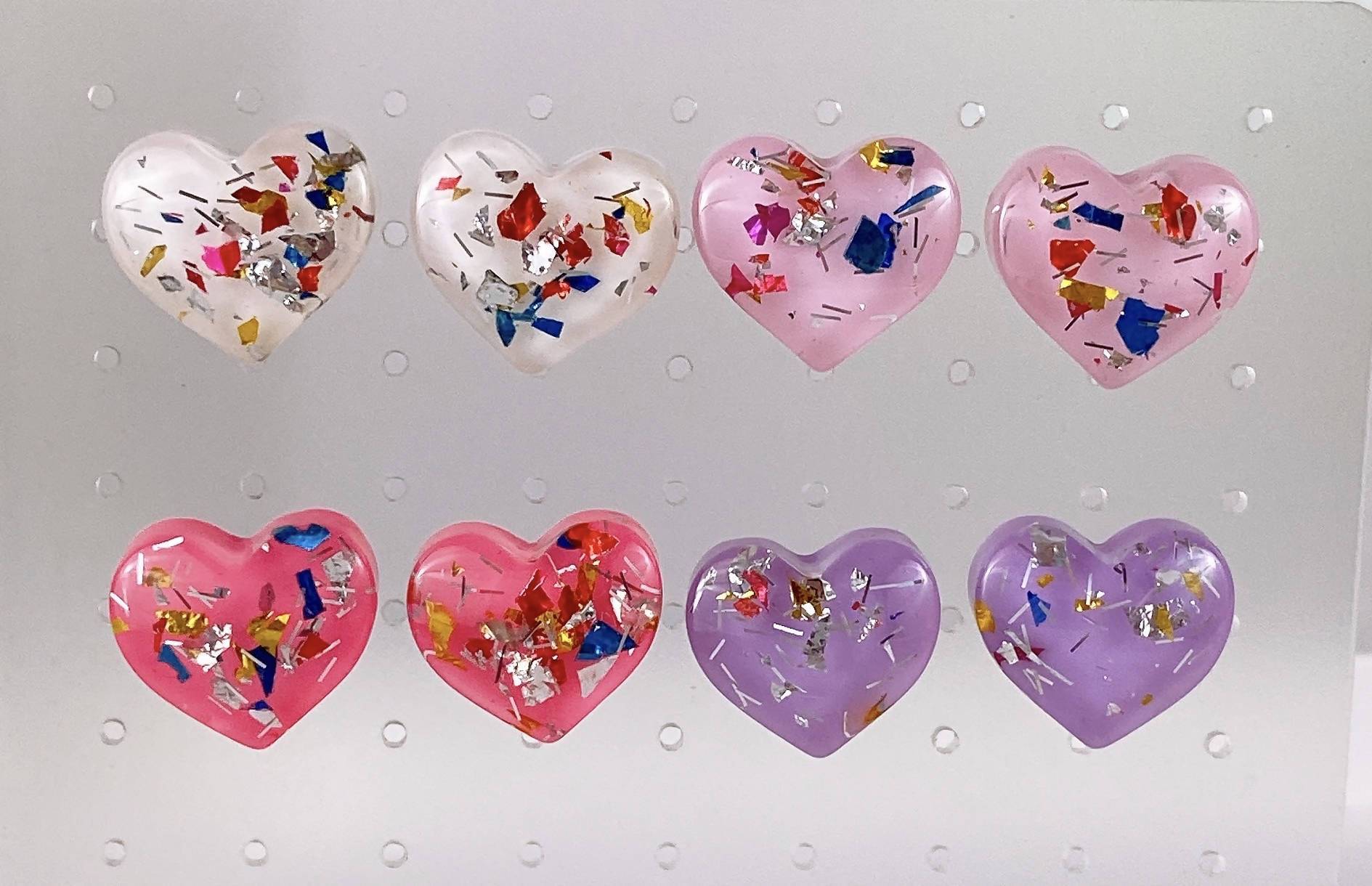 Confetti Glitter Heart Earrings (4 Colors) - Lolita Collective