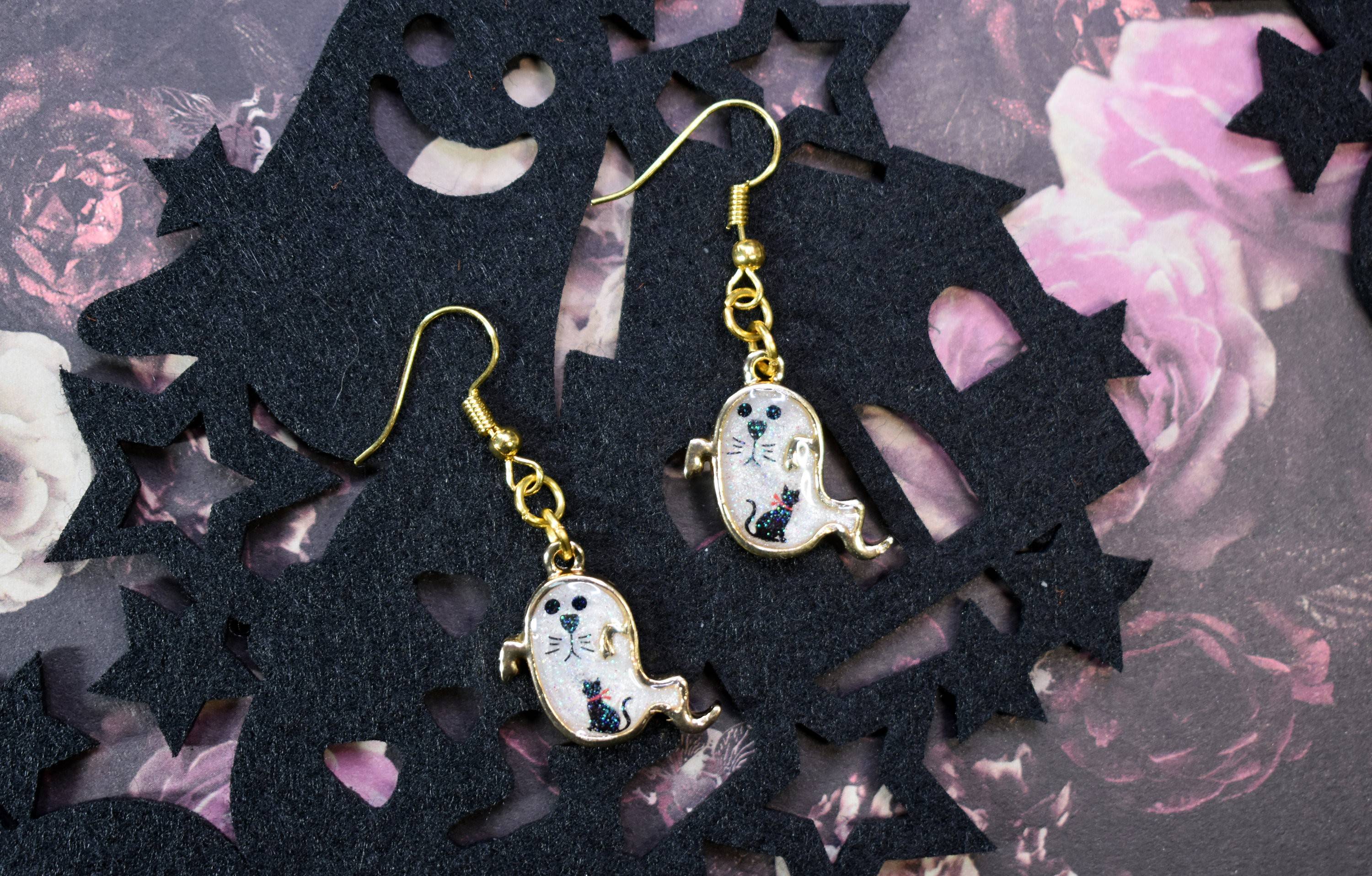 Kitty Ghost Earrings - Lolita Collective