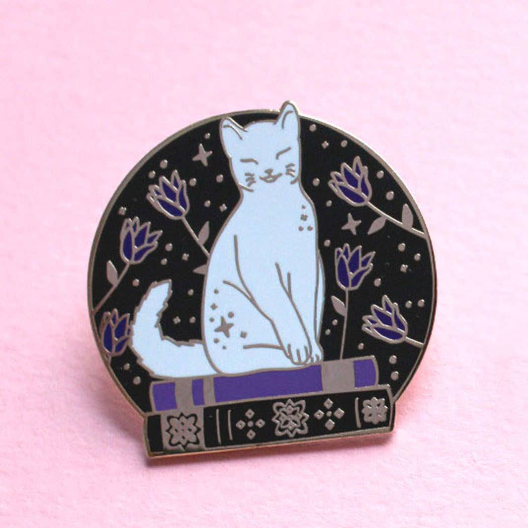 Book Cat Enamel Pin