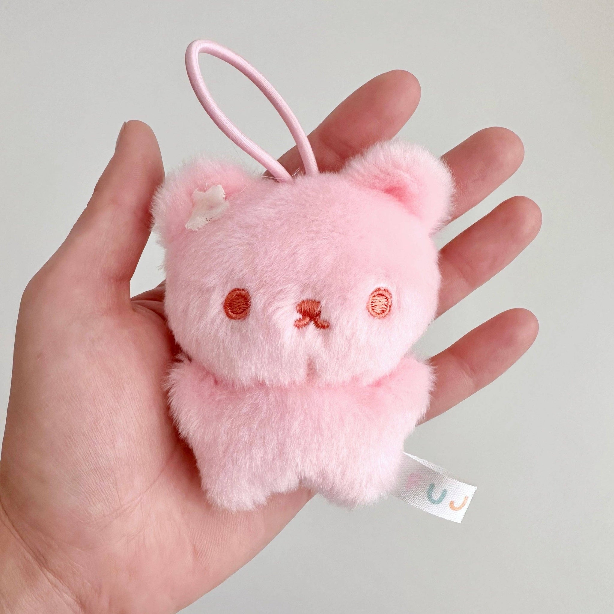 Strawberry Mochi Bear Plush Keychain