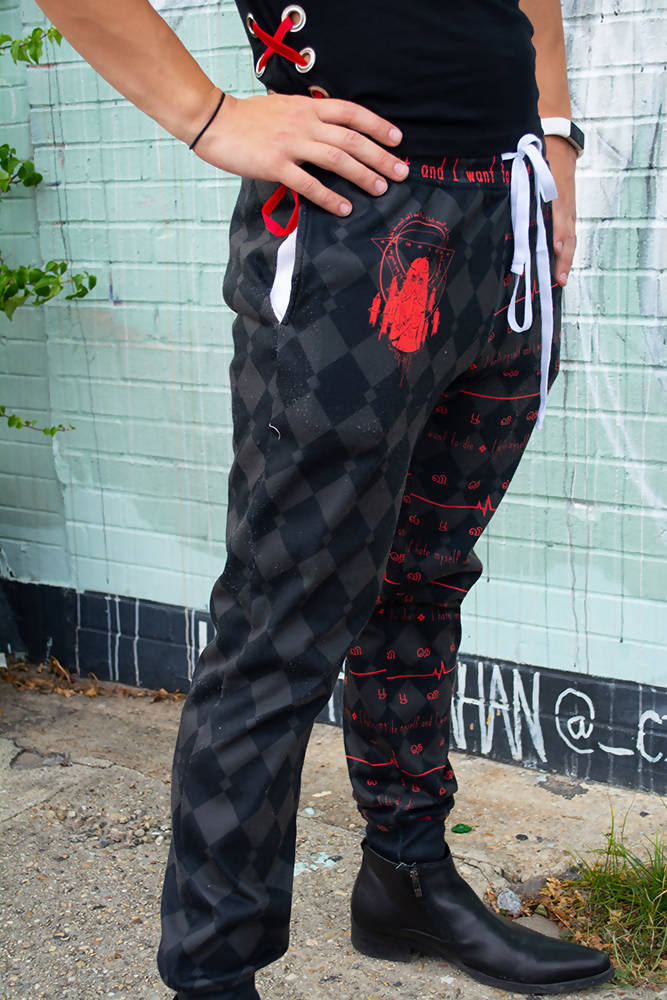 Anxiety Angel Joggers in Pink - Lolita Collective
