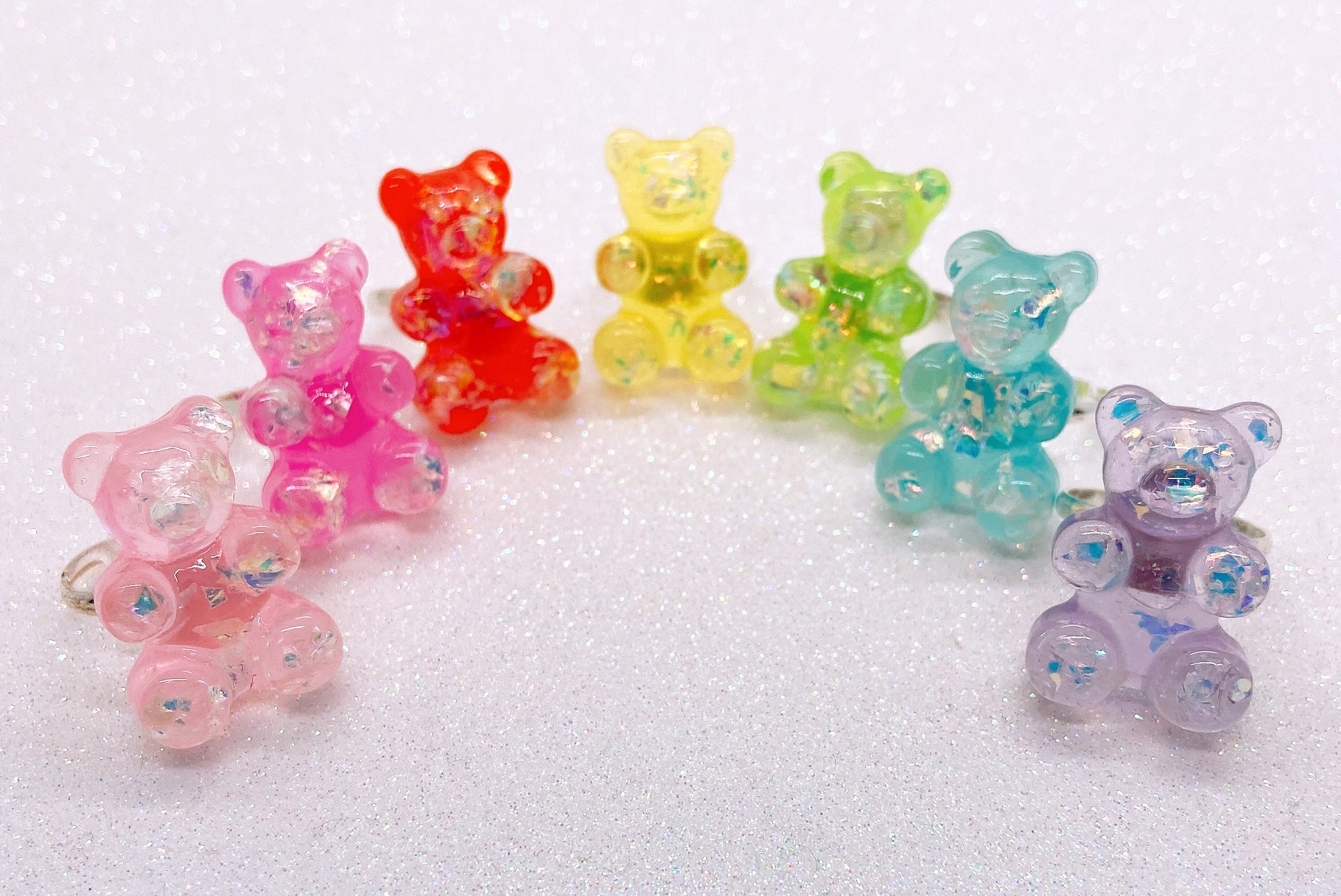 Glitter Gummi Bear Ring (7 Colors)