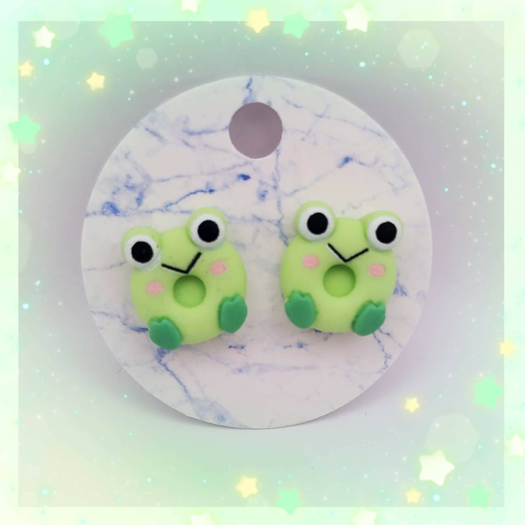 Happy Frog Donut Earrings