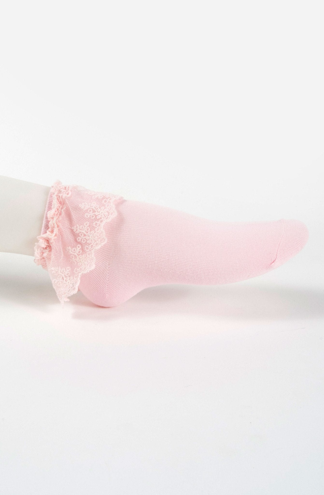 Ankle Socks with Lace in Pink - Lolita Collective