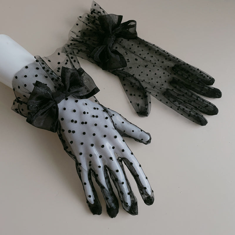 Mesh Polka Dot Gloves