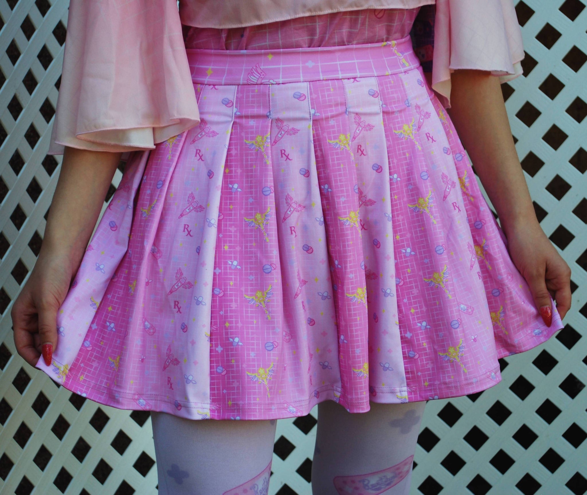 Magical Girl First Aid Pleated Skirt in Pink - Lolita Collective