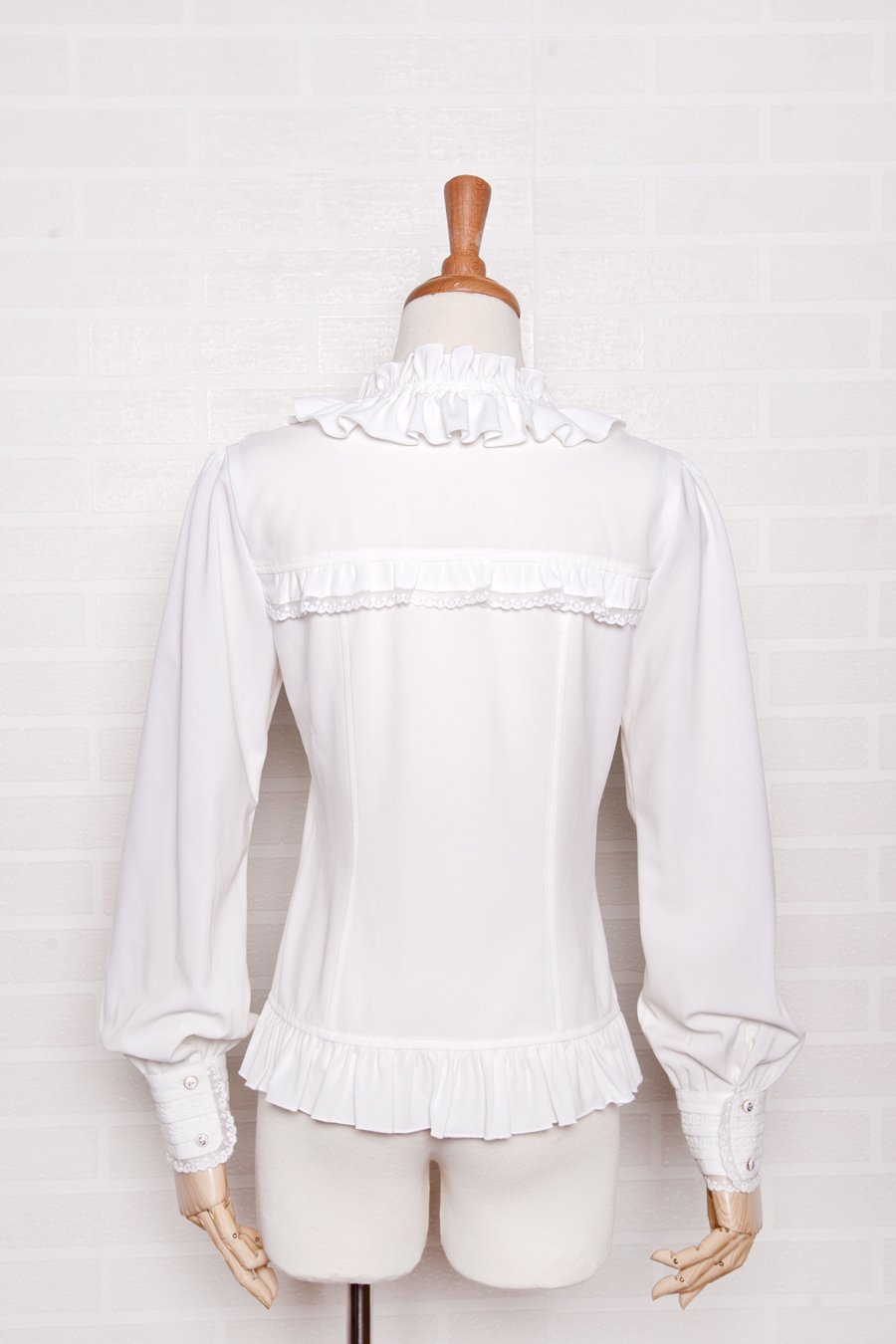 High Collar Webbing Lace Blouse (2 Colors, 2 Fabrics, Multiple Sizes) - Lolita Collective