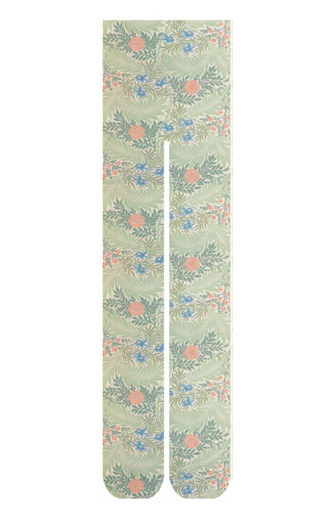 Instant Shipping! LARKSPUR by WILLIAM MORRIS PRINTED TIGHTS