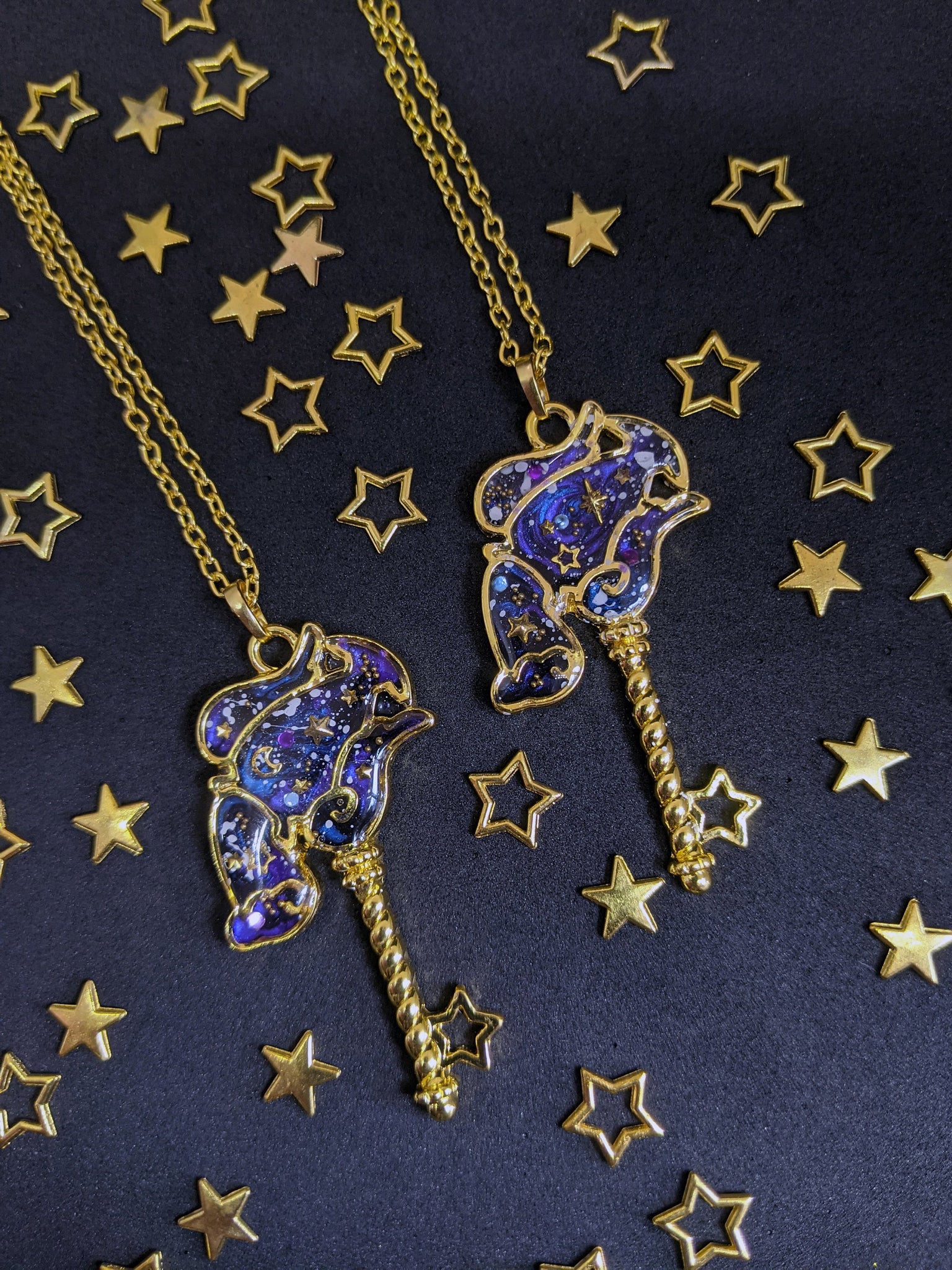 Aquarius: Celestial Zodiac Resin Pendant Necklaces- 2 Styles - Lolita Collective