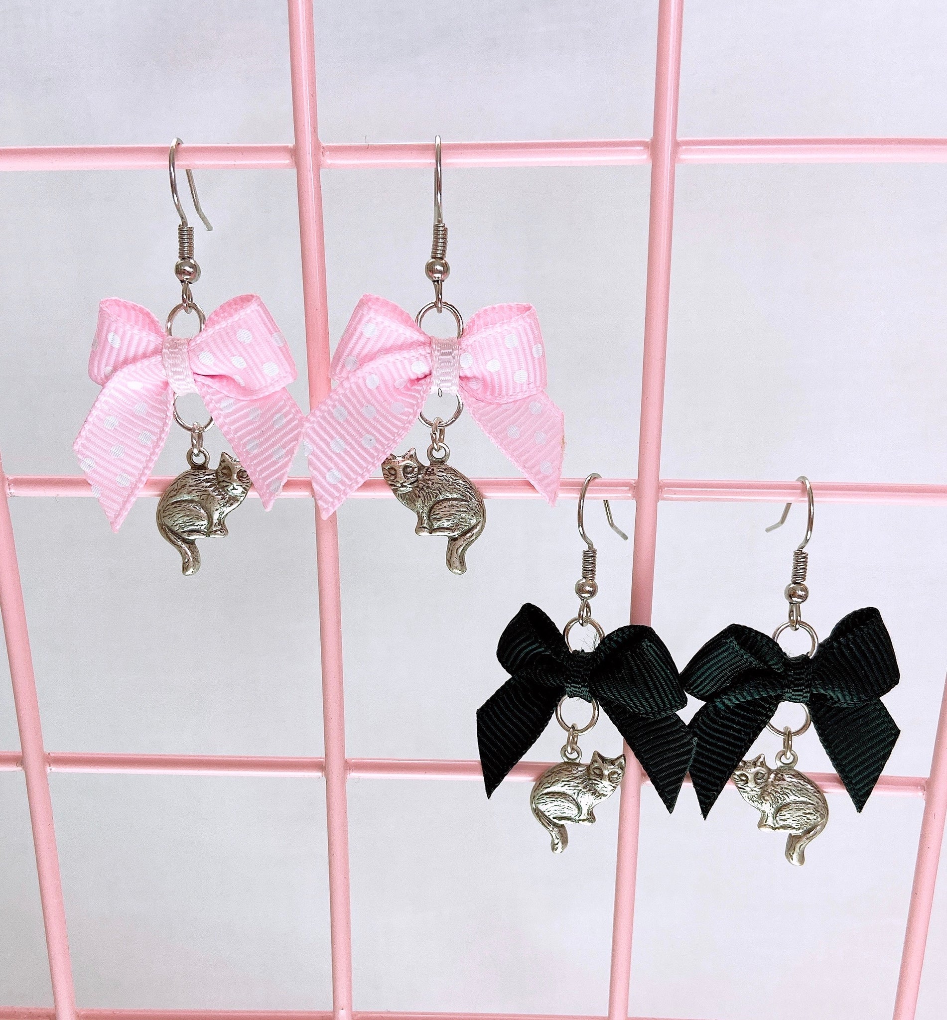 Silver Cat Earrings (2 Colors) - Lolita Collective