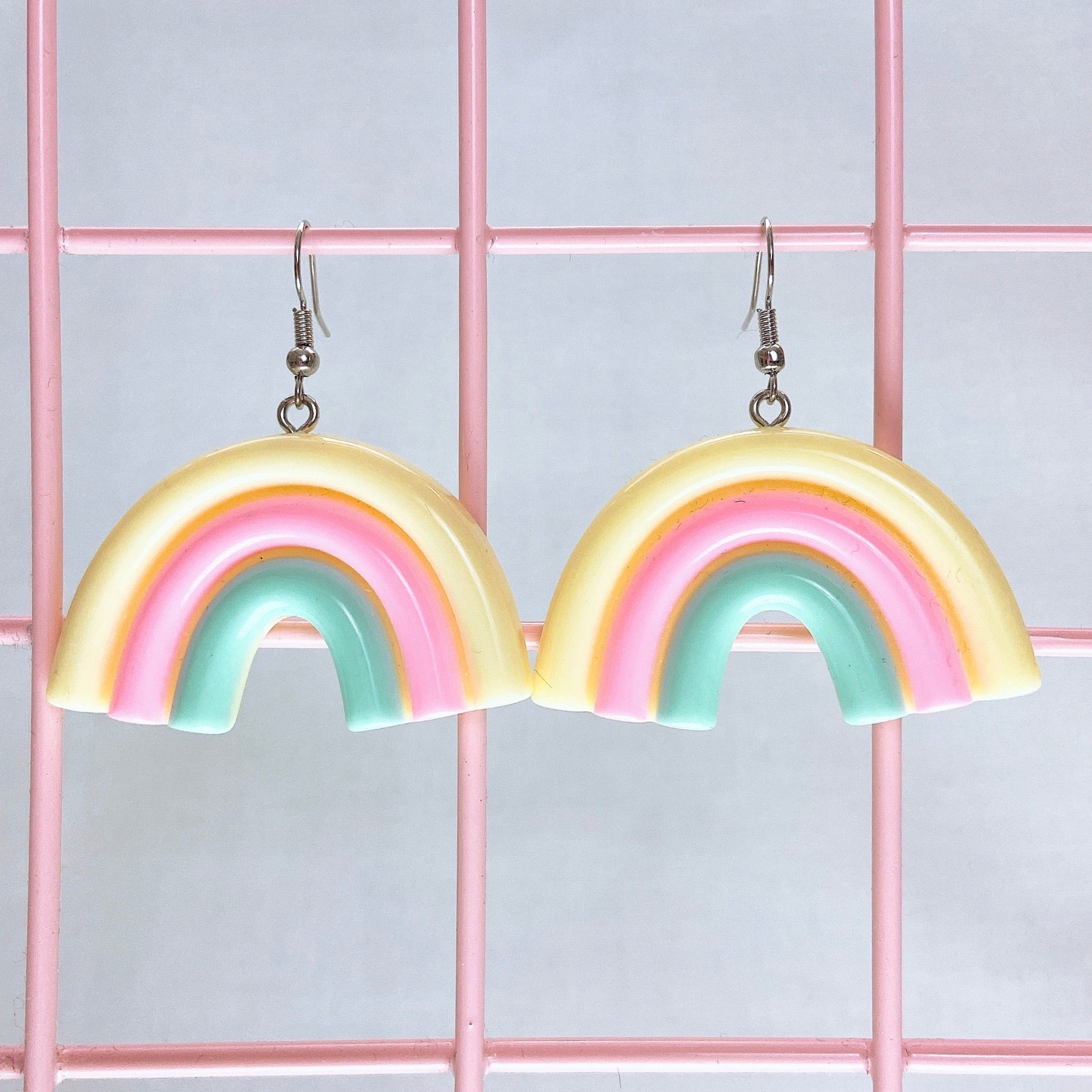 Pastel Rainbow Arc Earrings (3 Colors) - Lolita Collective