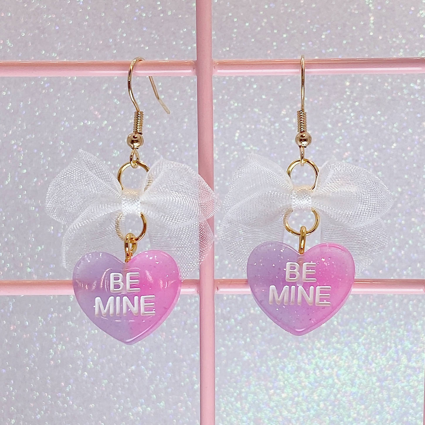 Two Tone Candy Heart Earrings (5 Colors) - Lolita Collective